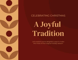 Free  Template: Présentation de la tradition de Noël rouge, bordeaux et jaune