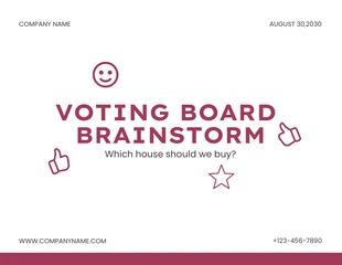 Free  Template: White And Red Simple Modern Watercolor Voting Board Brainstorm Presentation