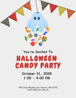 Colorful Simple Halloween Invitation