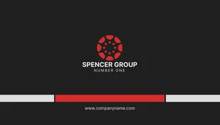 Black Red And Light Grey Modern Professional Business Card