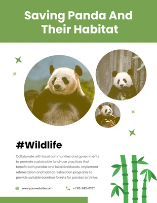Free  Template: Green flayer Wildlife Protection Animals