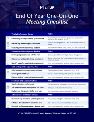 business interactive Template: End Of Year One-On-One Meeting Checklist