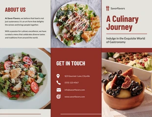 Free  Template: Brochure alimentare semplice e moderna marrone e crema