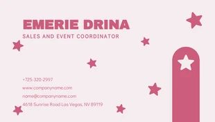 Baby Pink And Pink Cute Playful Event Planner Business Card - Seite 2