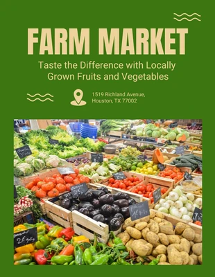 Free  Template: Volantino del mercato agricolo verde e minimalista
