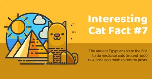 Free  Template: Monotone Cat Fact Facebook Post