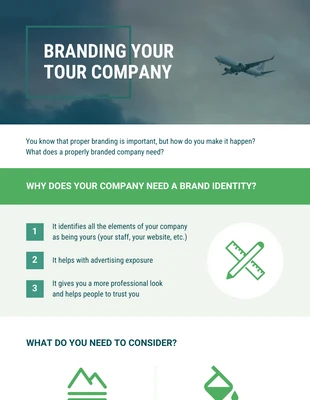 premium  Template: Infografica sul branding dell'azienda turistica
