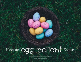 Free  Template: Tarjeta de Pascua con huevos