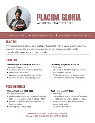 Free  Template: White And Brown Clean Professional IT Resume