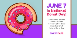 premium  Template: Postagem promocional no Twitter sobre o Dia Nacional do Donut