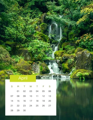 Free  Template: Nature Photo Calendar