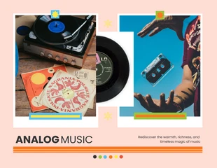 Free  Template: Collage de música analógica retro simple