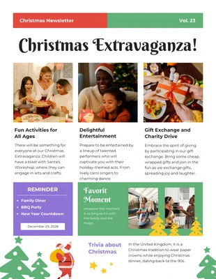 Happy Color Illustrate Christmas Newsletter