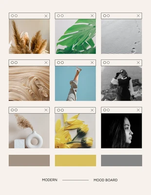 Free  Template: Modern Yellow and Beige Mood Boards