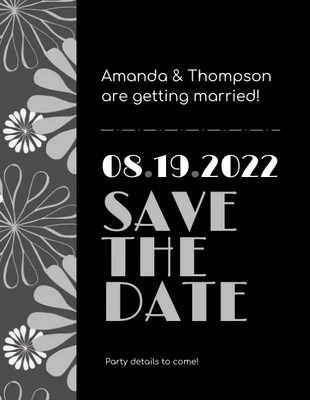 Free  Template: Gray Save the Date Wedding Invitation