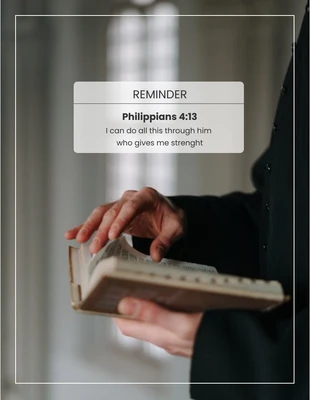 Free  Template: Plantilla minimalista con foto de versículo bíblico