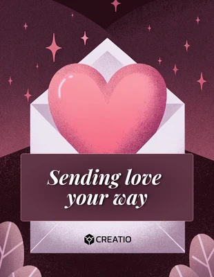 Free  Template: بطاقة عيد الحب على شكل قلب