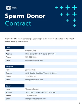 Free  Template: Sperm Donor Contract Template