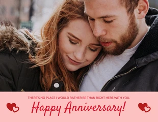 Free  Template: Lovely Couple Anniversary Karte