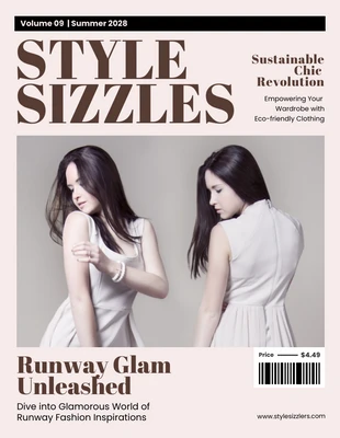 Free  Template: Revista de moda minimalista marrón rosa claro