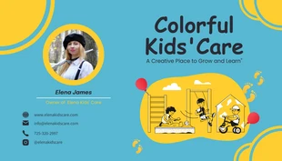 Free  Template: Colorful Kids' Care Card