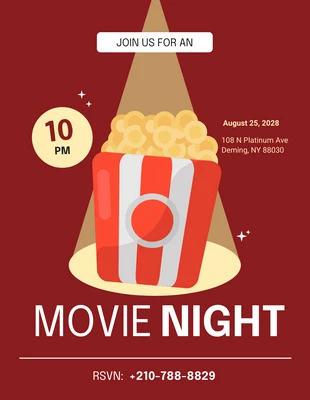 Free  Template: Red Maroon Highlight Movie Night