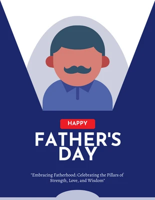 Free  Template: Navy Minimalist Illustration Happy Fathers Day Poster