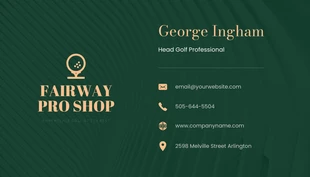 Green Luxury Golf Business Card - صفحة 2