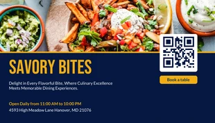 Free  Template: Navy And Yellow Modern Professional Culinary QR Code Business Card