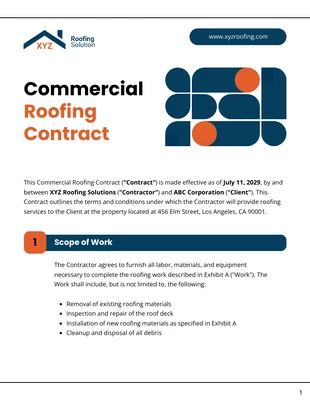 business  Template: Commercial Roofing Contract Template