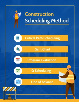 Free  Template: Blue Orange Construction Project Work Schedule Template