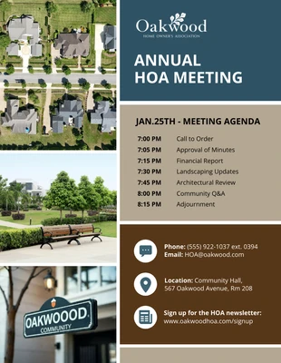 Free  Template: HOA Meeting Flyer Template