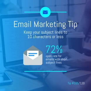 Free  Template: Dica de marketing por e-mail azul Postagem no Instagram