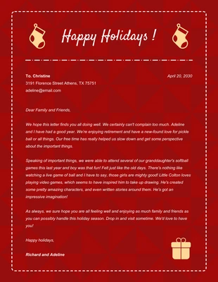 Free  Template: Rouge et jaune moderne abstrait géométrique Business Happy Holiday Letterhead