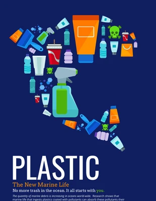 premium  Template: Vida marinha de plástico