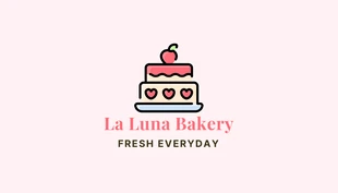 Free  Template: Cartão De Visita Baby Pink Cute Simple Illustration Bakery