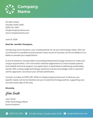 Green Gradient Simple Corporate Promotion Letters