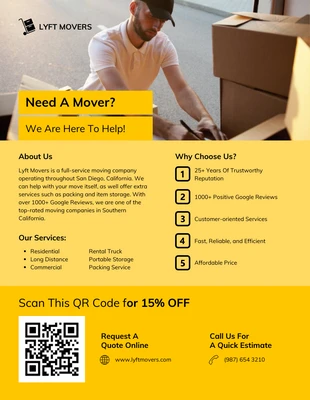 Free  Template: Moving Company Flyer Template
