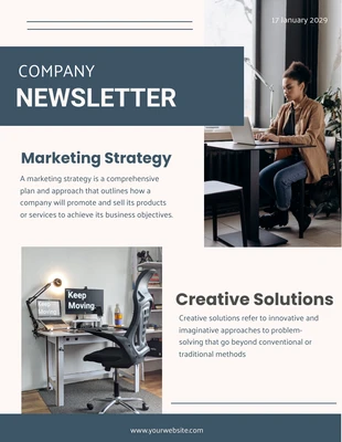 Free  Template: Blue Company Newsletter Marketing