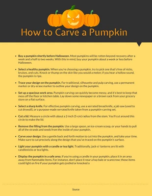 Free  Template: Carving A Pumpkin