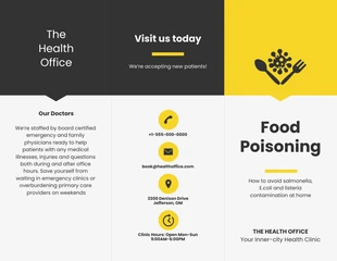 Free  Template: Food Poisoning Informational Tri Fold Brochure