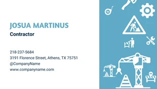 Blue And White Cute construction business card - Pagina 2