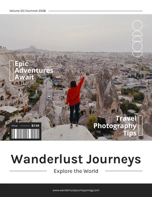 premium  Template: Capa de revista de viagem minimalista e limpa
