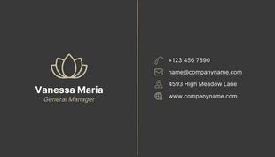 Dark Grey And Gold Simple Professional Business Card - Pagina 2
