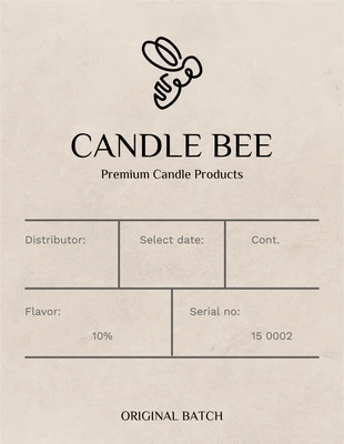 Free  Template: Light Grey Classic Texture Candle Label