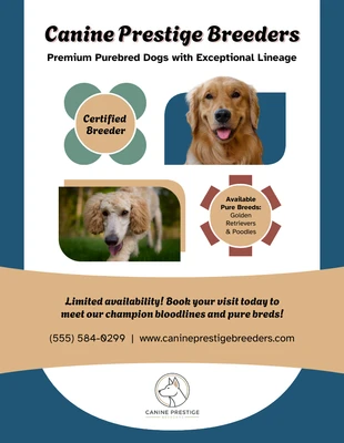 Free  Template: Plantilla de folleto de cría de perros