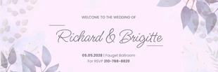 Free  Template: Banner de boda floral minimalista morado