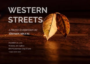 Free  Template: Leaf Design Photo Exhibition Flyer Template