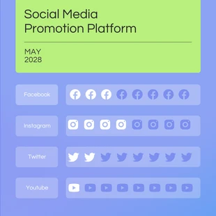Free  Template: Purple and Green Social Media Pictogram Charts