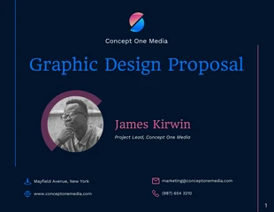 Dark Green Graphic Design Proposal Template - Página 1